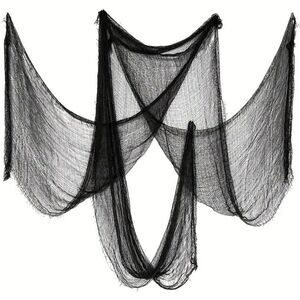1pc Halloween Black Creepy Cloth - Spooky Fabric Decoration for Haunted House